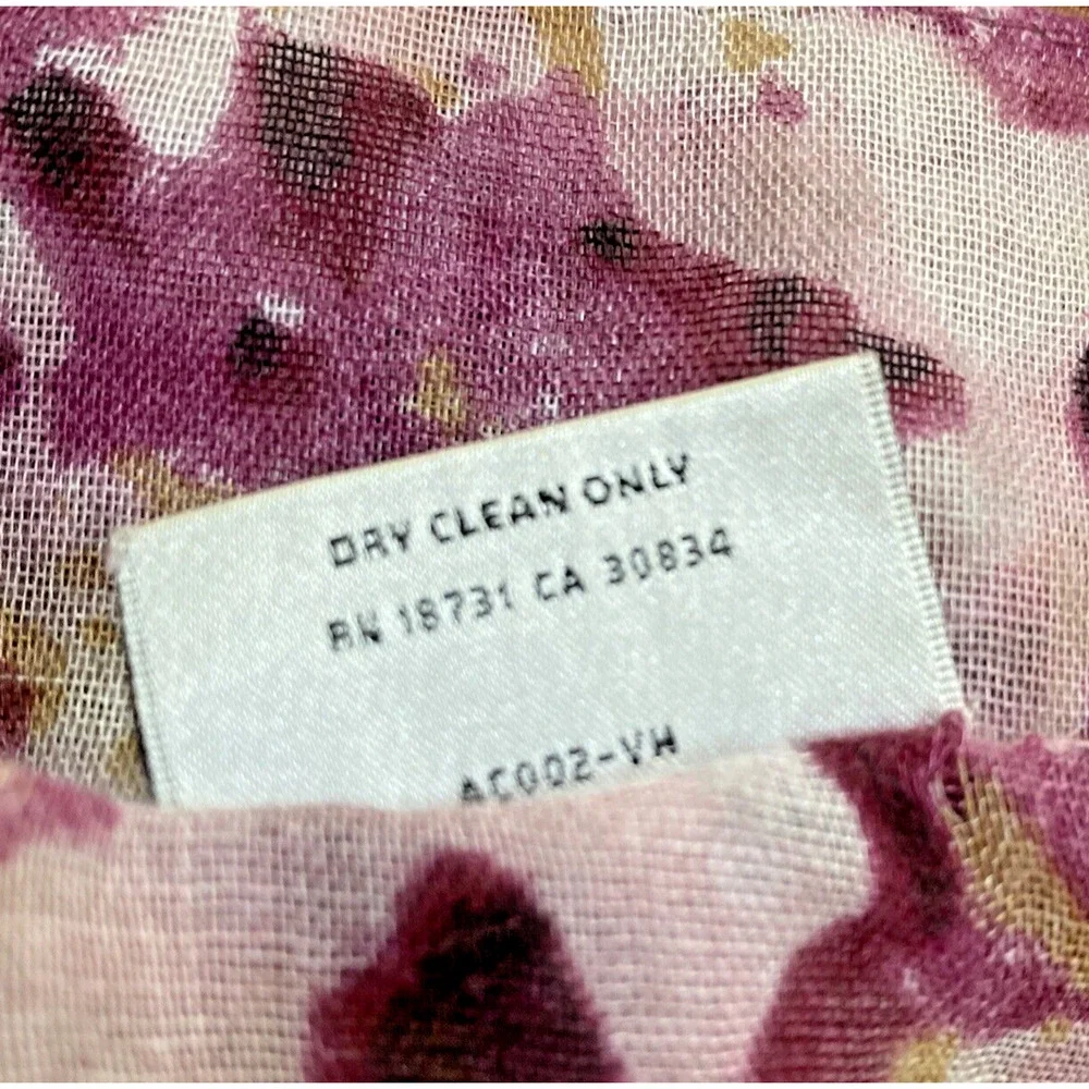 Van Heusen Woven Scarf Pink & Tan Abstract Floral Wrap Beachy Boho Romantic Pink